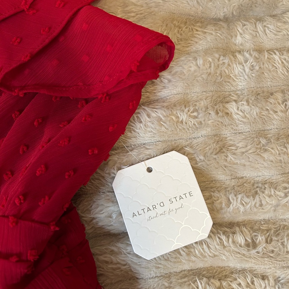 Altar'd State Red Mini Ruffle Dreas - Picture 6 of 9